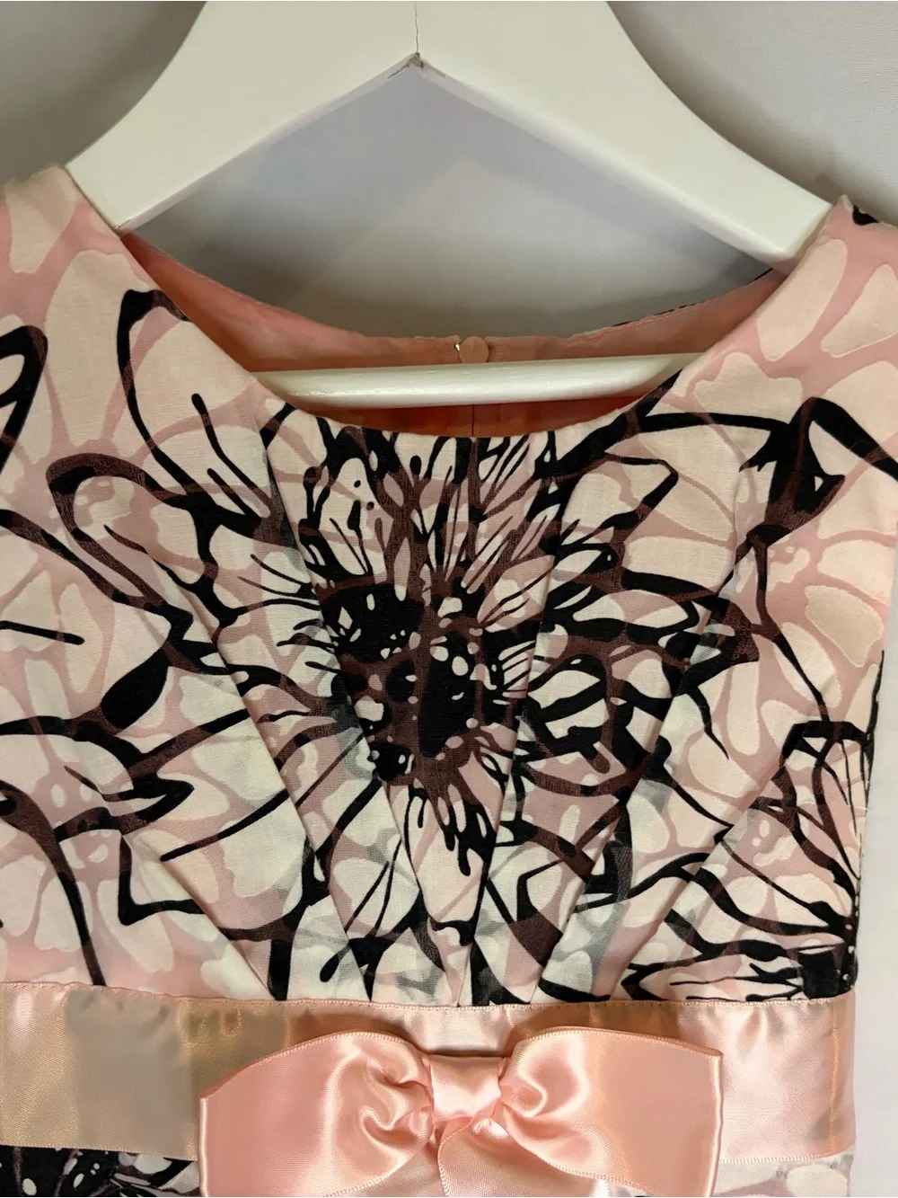 Rare Editions Girls Size 10 Pink Black Floral Dress Purse Bow Set NWOT